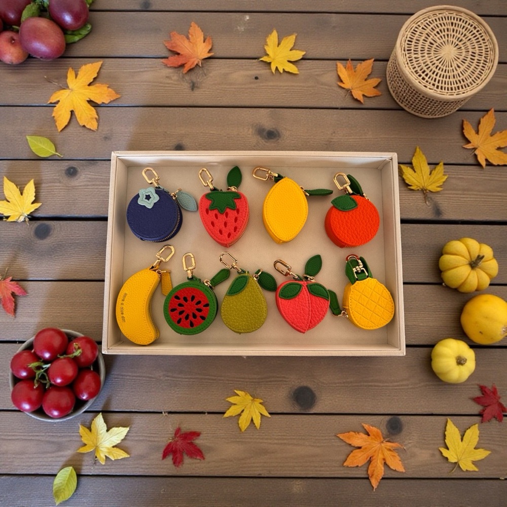 Fruit-Themed Bag Charms and Coin pouch